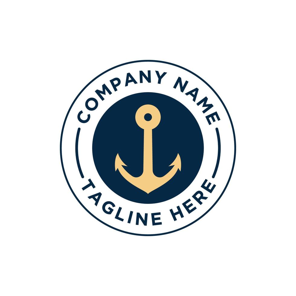 marine retro emblemen logo met anker vector