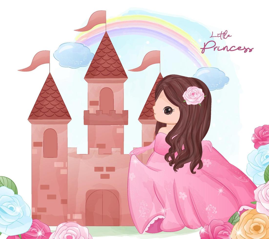 schattige kleine prinses illustraties vector