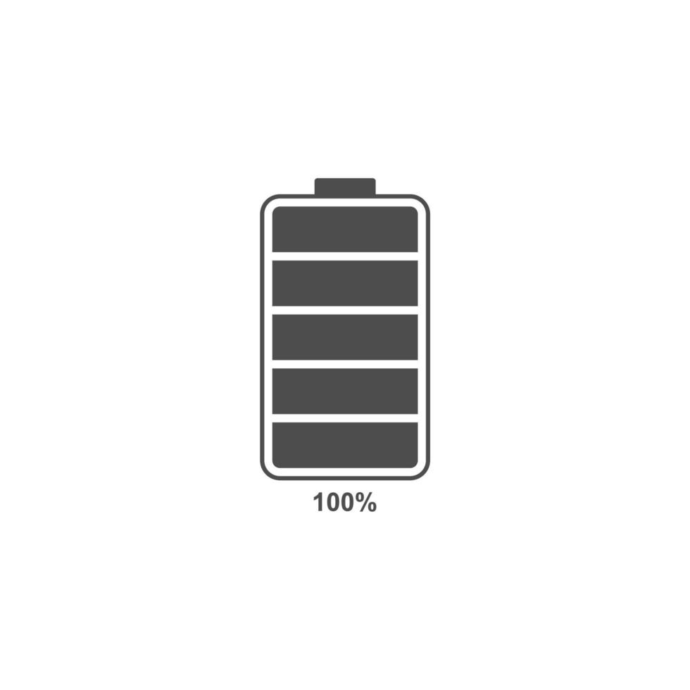 eenvoudig batterijpictogram met percentage vector