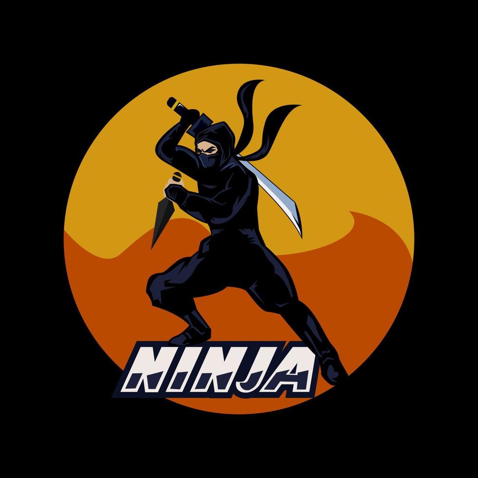 ninja mascotte ilustration vector. esport-logo ontwerp vector