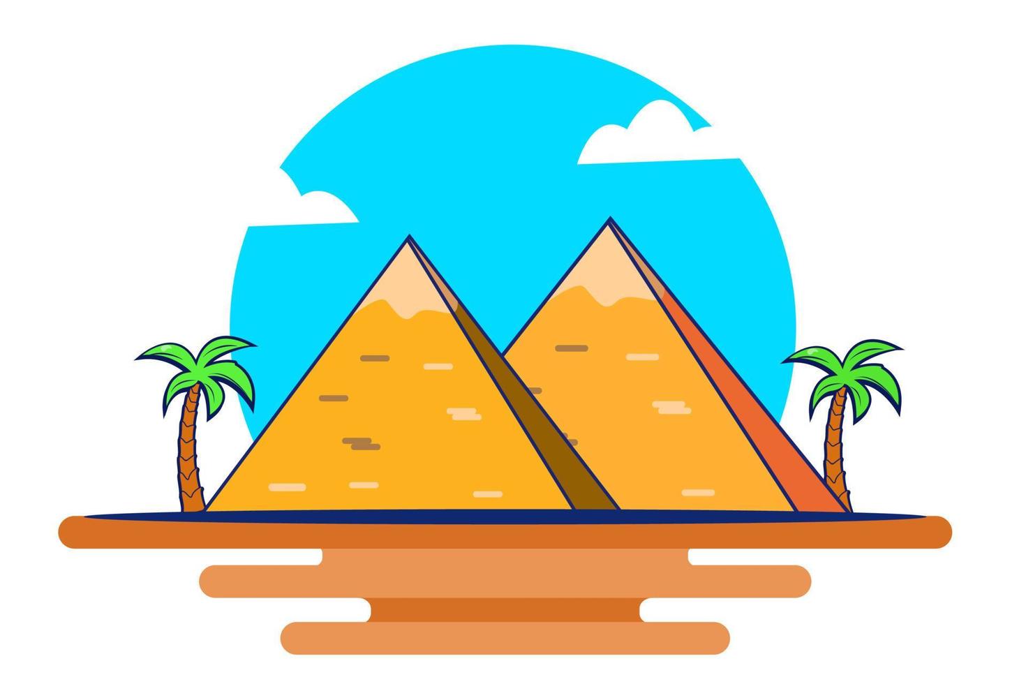 piramide pictogram plat geïsoleerde ilustration vector. reizend icoon bouwen in Egypte. vector