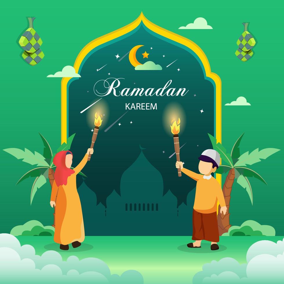 gelukkige ramadan concept illustratie vector