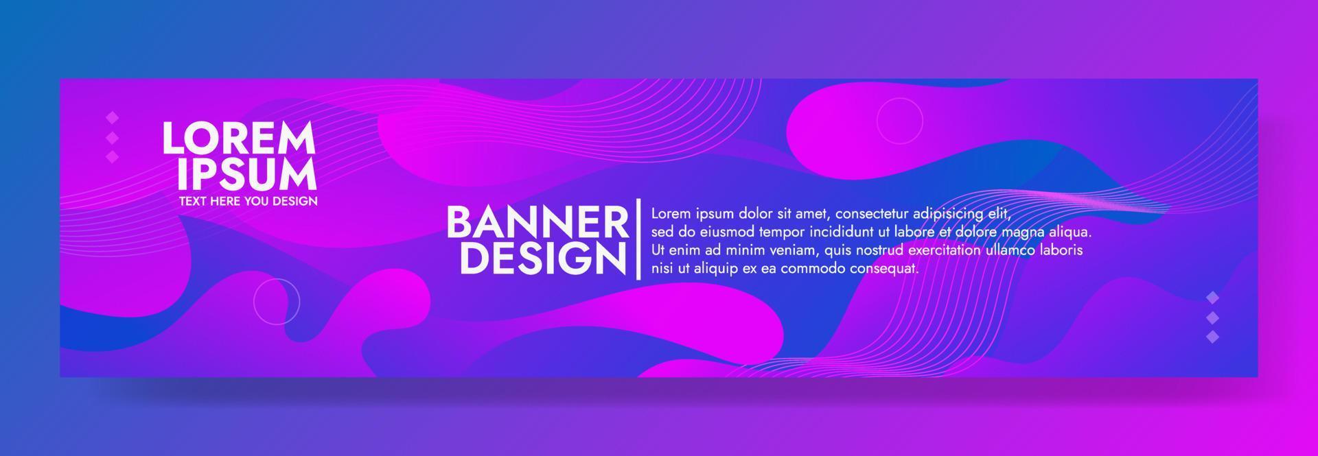 sjabloon voor abstract blauw paars vloeiende golfbanner vector