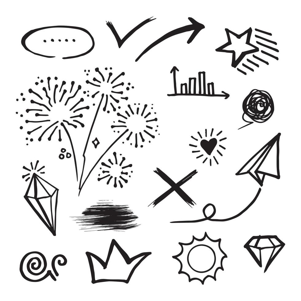 doodle element vector set, voor conceptontwerp.