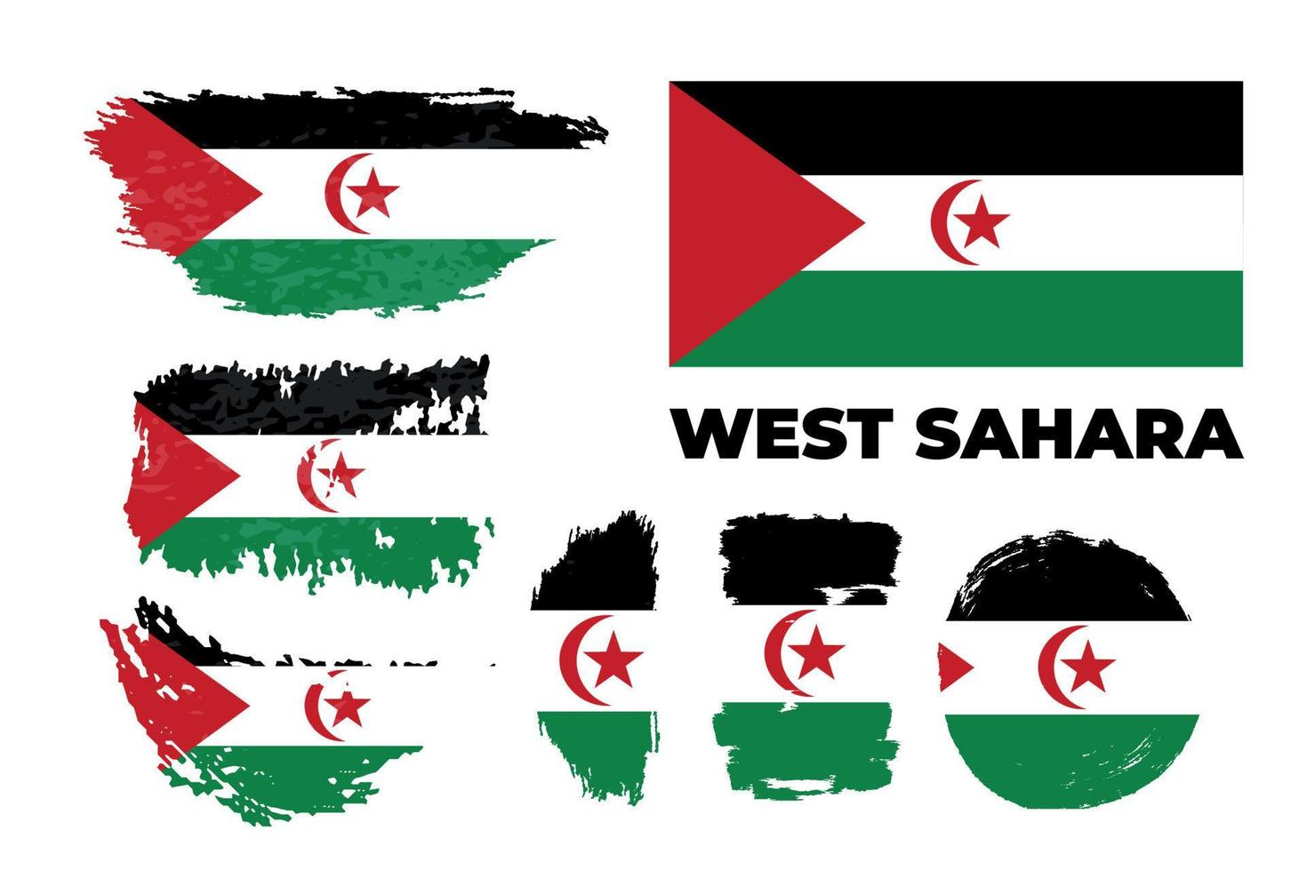 westelijke sahara vector voorraad instellen vlag geïsoleerd. sahrawi