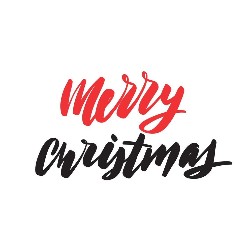 merry christmas kalligrafie hand belettering met woord geïsoleerd op wit. vectorsjabloon voor typografieposter, sticker, spandoek, sticker, enz. vector