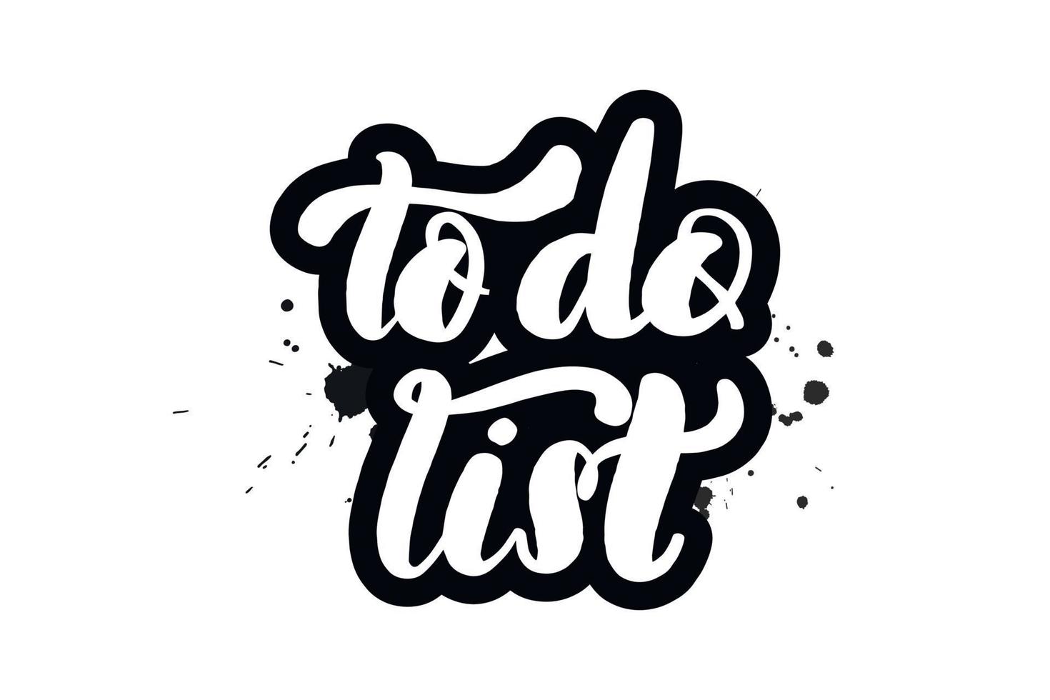 inspirerende handgeschreven borstel belettering takenlijst. vector kalligrafie illustratie geïsoleerd op een witte achtergrond. typografie voor banners, badges, ansichtkaarten, t-shirts, prenten, posters.