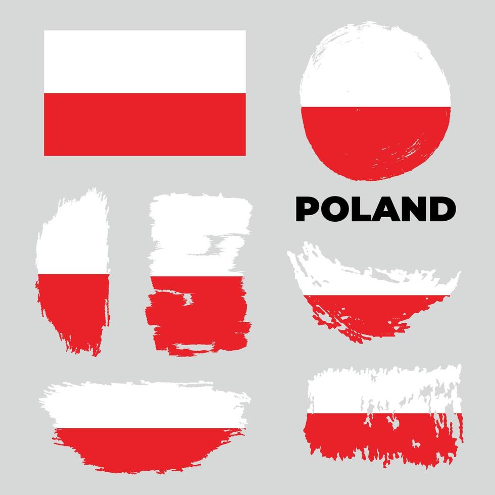 grunge polen vlaggen ingesteld. vector voorraad illustratie geïsoleerd op een witte achtergrond.
