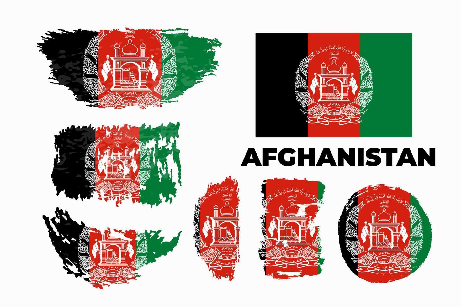 gelukkige onafhankelijkheidsdag van afghanistan. borstel geschilderde grunge vlag van het land van afghanistan. creatieve borstel vlag vector achtergrond. vector illustratie