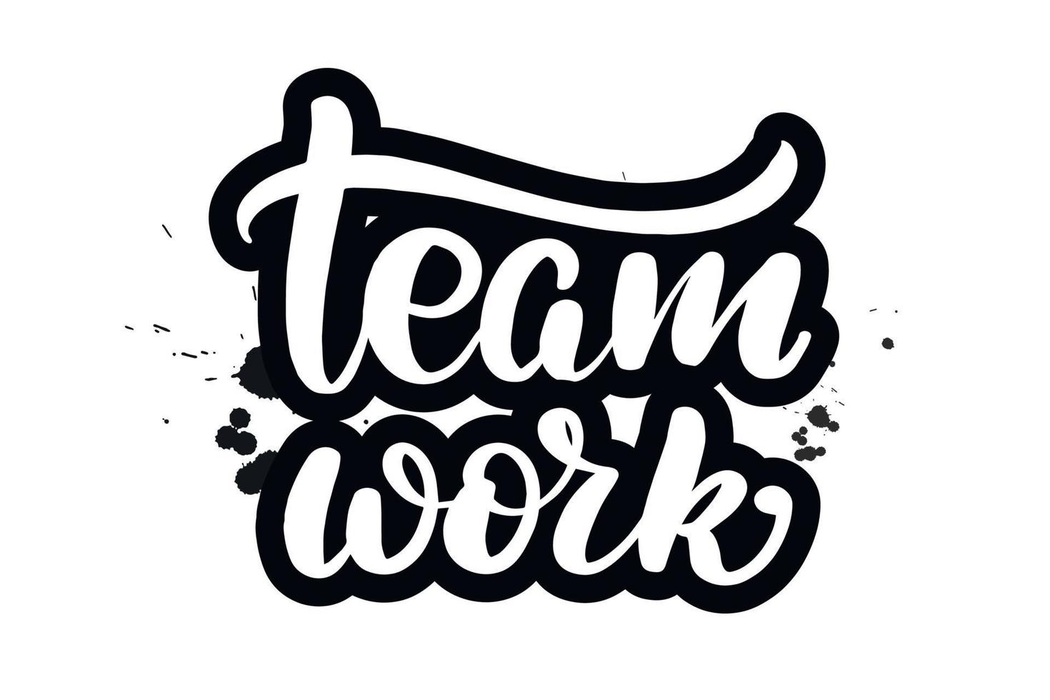 inspirerende handgeschreven borstel belettering teamwerk. vector kalligrafie illustratie geïsoleerd op een witte achtergrond. typografie voor banners, badges, ansichtkaarten, t-shirts, prenten, posters.