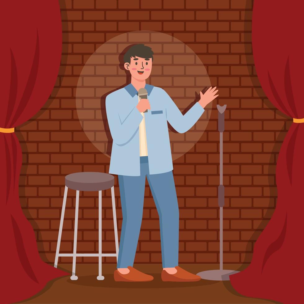 stand-up comedian opener vector