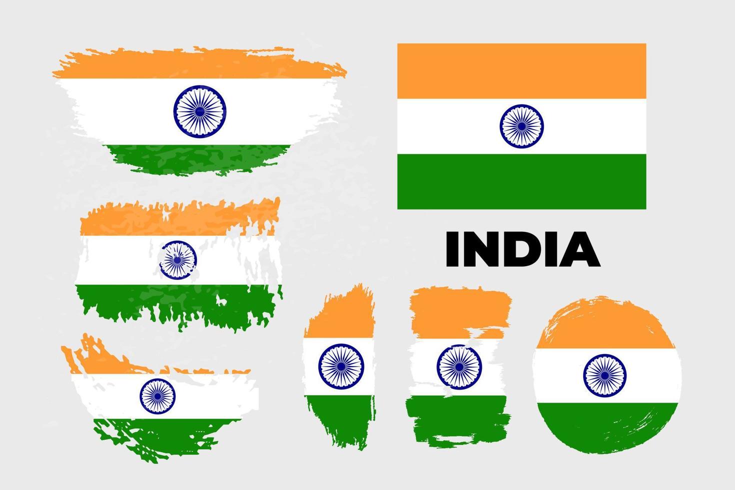 indiase vlag t-shirt vectorillustratie ontwerp, Indiase vlag kleuren penseelstreken. gelukkige onafhankelijkheidsdag en republiek dag concept. vector