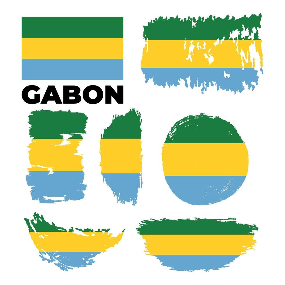 Gabon vector aquarel nationale land vlagpictogram.