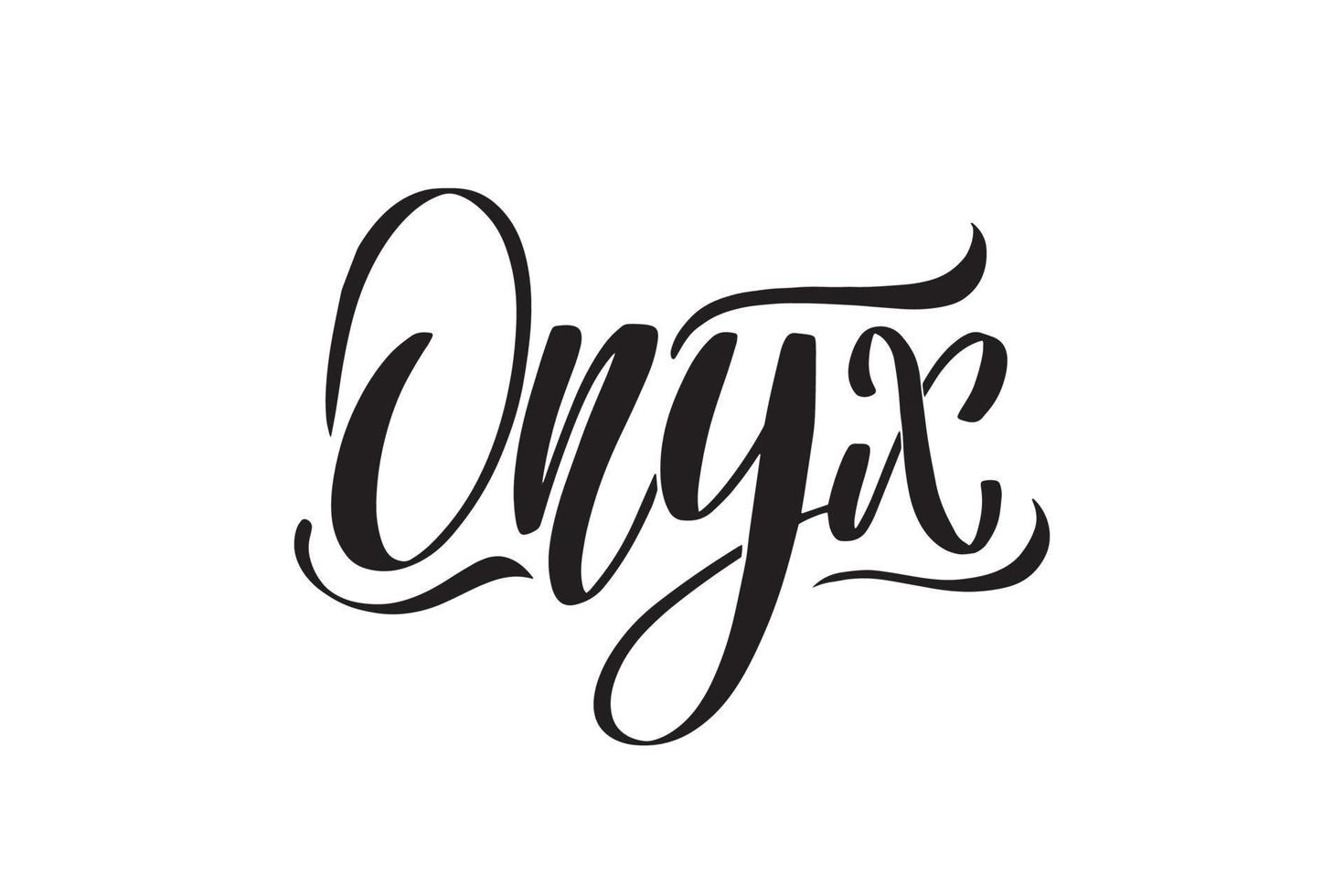 onyx. inspirerende handgeschreven penseelbelettering. vector kalligrafie stock illustratie geïsoleerd op een witte achtergrond. typografie voor banners, badges, ansichtkaarten, tshirts, prints.