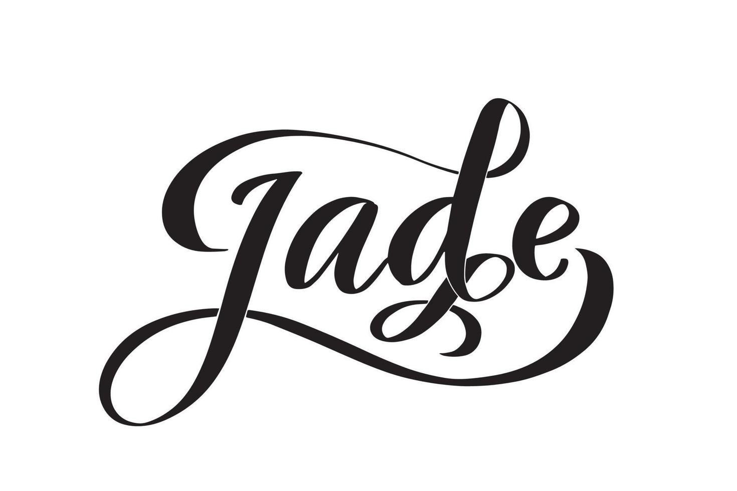 inspirerende handgeschreven borstel belettering jade. vector kalligrafie stock illustratie geïsoleerd op een witte achtergrond. typografie voor banners, badges, ansichtkaarten, tshirts, prints.