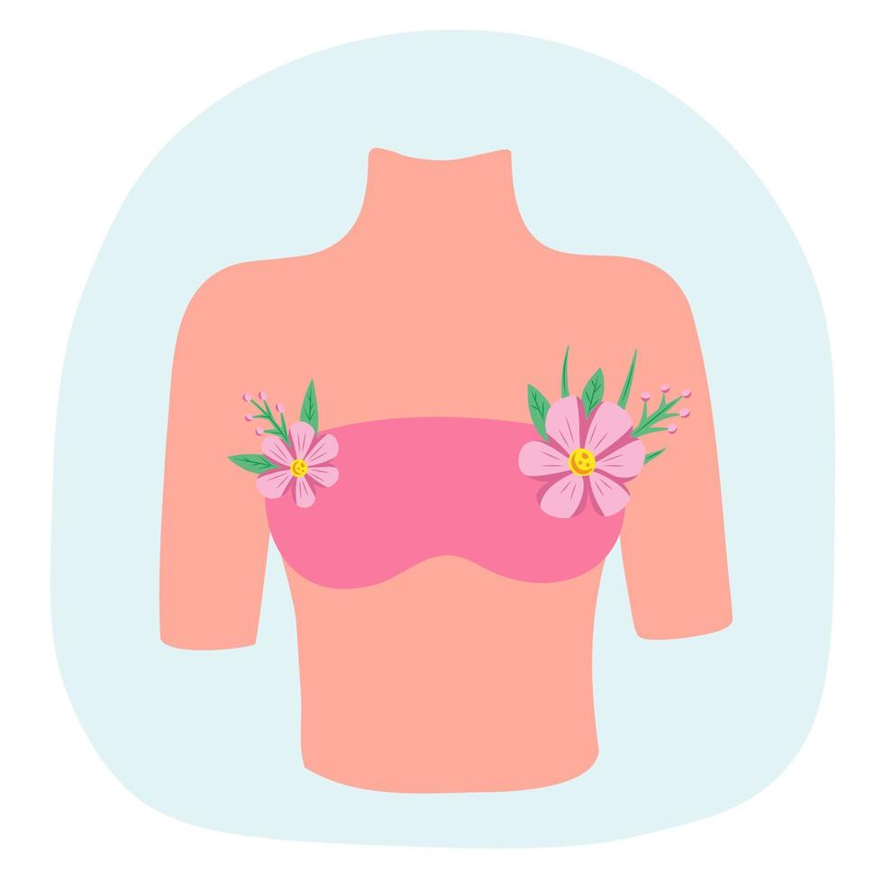 gezondheid van vrouwen. preventie van borstkanker bij vrouwen. illustratie voor afdrukken, achtergronden, covers, verpakkingen, wenskaarten, posters, stickers en seizoensontwerp. geïsoleerd op een witte achtergrond. vector