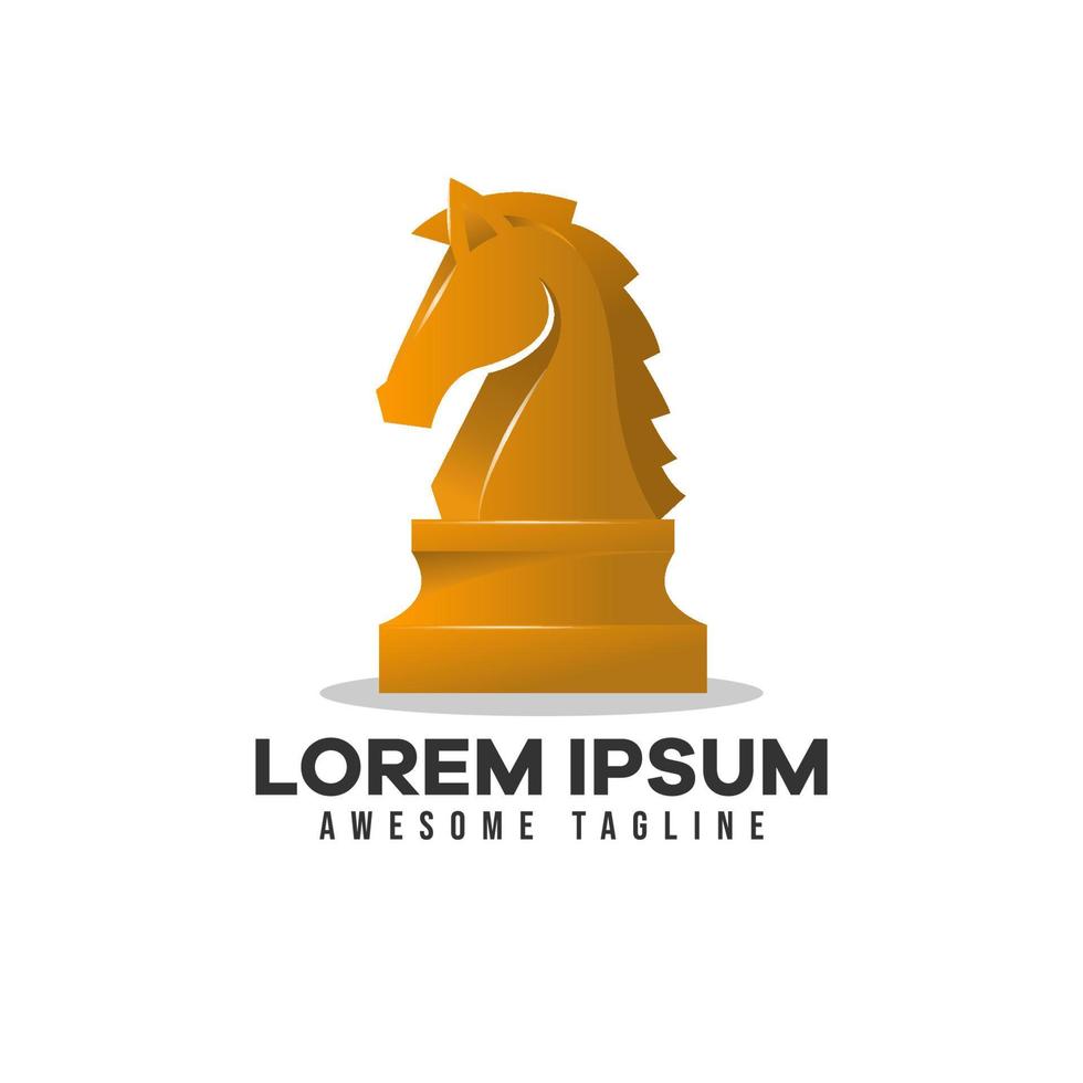 schaakpaard ridder logo. het moderne logo is geschikt voor het logo voor strategie, sport, kracht en financiën. vectorillustratie met gradatiekleur vector