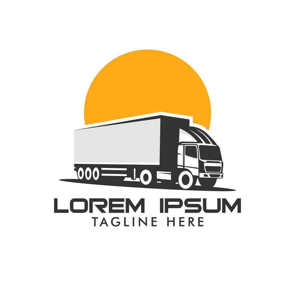 vrachtwagen logo. vectorillustratie goed voor mascotte of logo voor expeditie-industrie, vracht of logistieke industrie. egale kleurstijl. vector