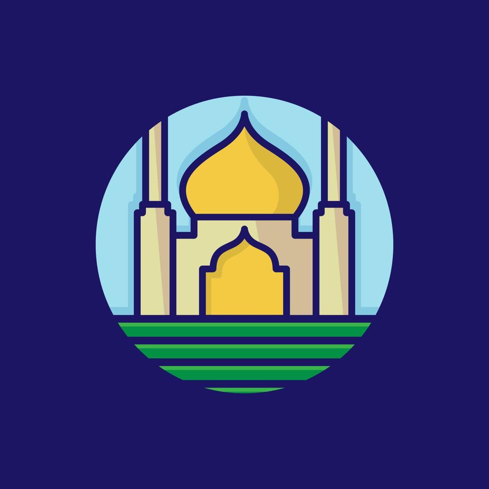 moskee vectorillustratie. moskee islamitisch symbool voor ramadan kareem teken. moskee modern gebouw. vector vlakke stijl