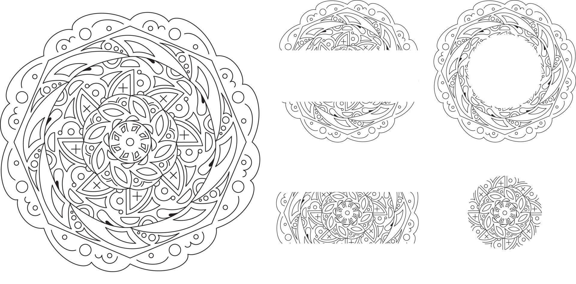 etnische bloemenmandala's. vintage decoratieve elementen. oosters patroon, vectorillustratie. islam, arabisch, indisch, turks, pakistan, chinees, mystieke, Ottomaanse motieven. kleurboek pagina mandala vector