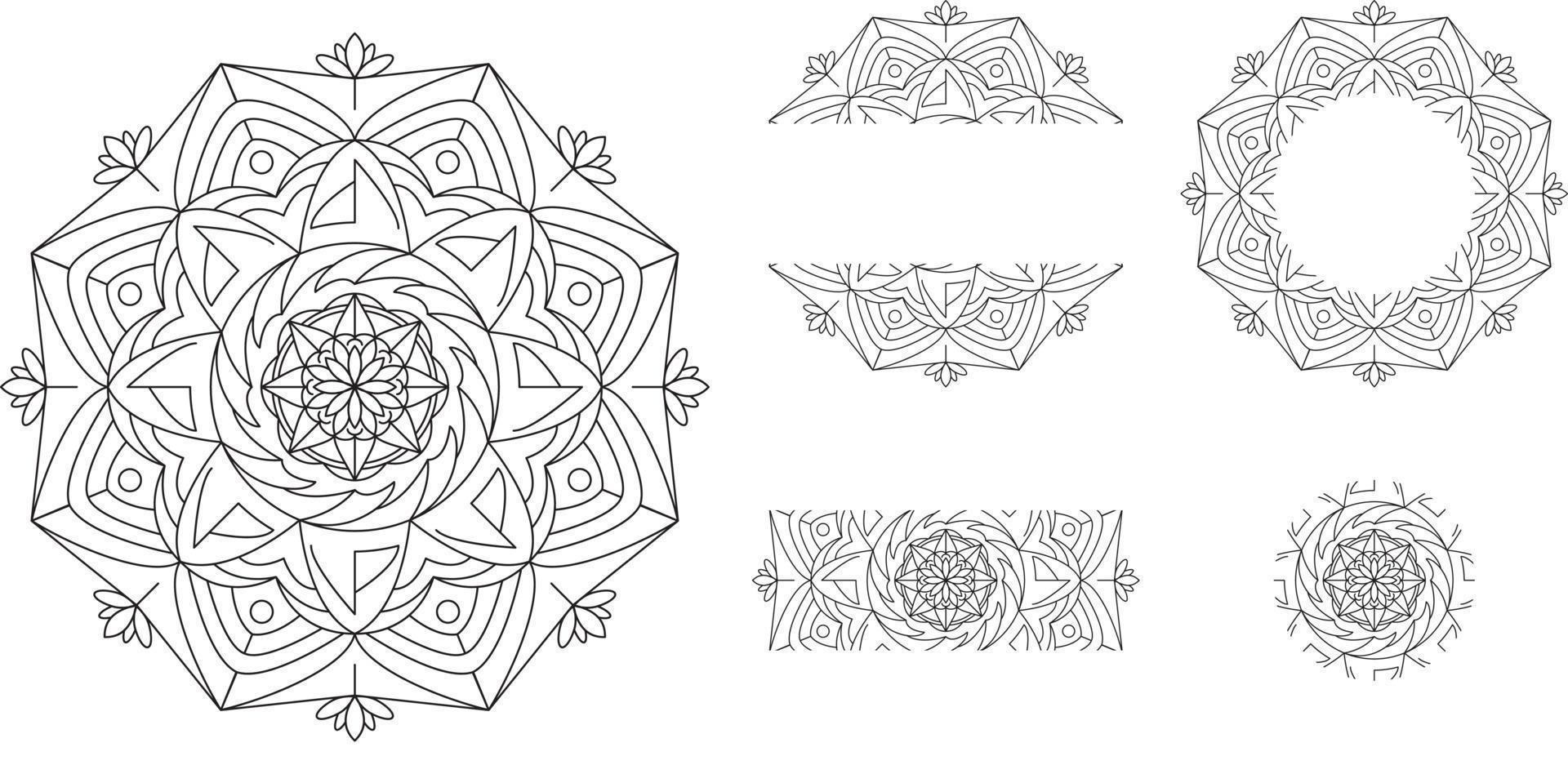 etnische bloemenmandala's. vintage decoratieve elementen. oosters patroon, vectorillustratie. islam, arabisch, indisch, turks, pakistan, chinees, mystieke, Ottomaanse motieven. kleurboek pagina mandala vector