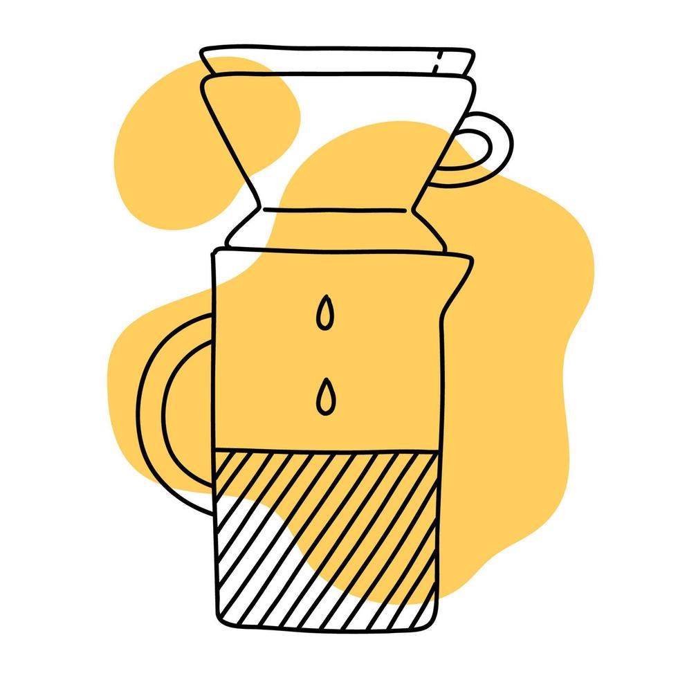 koffie pictogram lineart, rustige eenvoudige kleur vectorillustratie vector