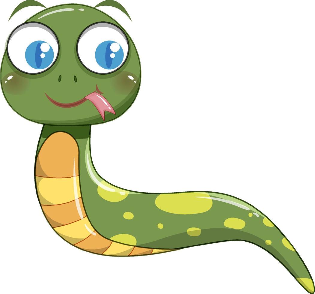 schattige groene slang in cartoonstijl vector