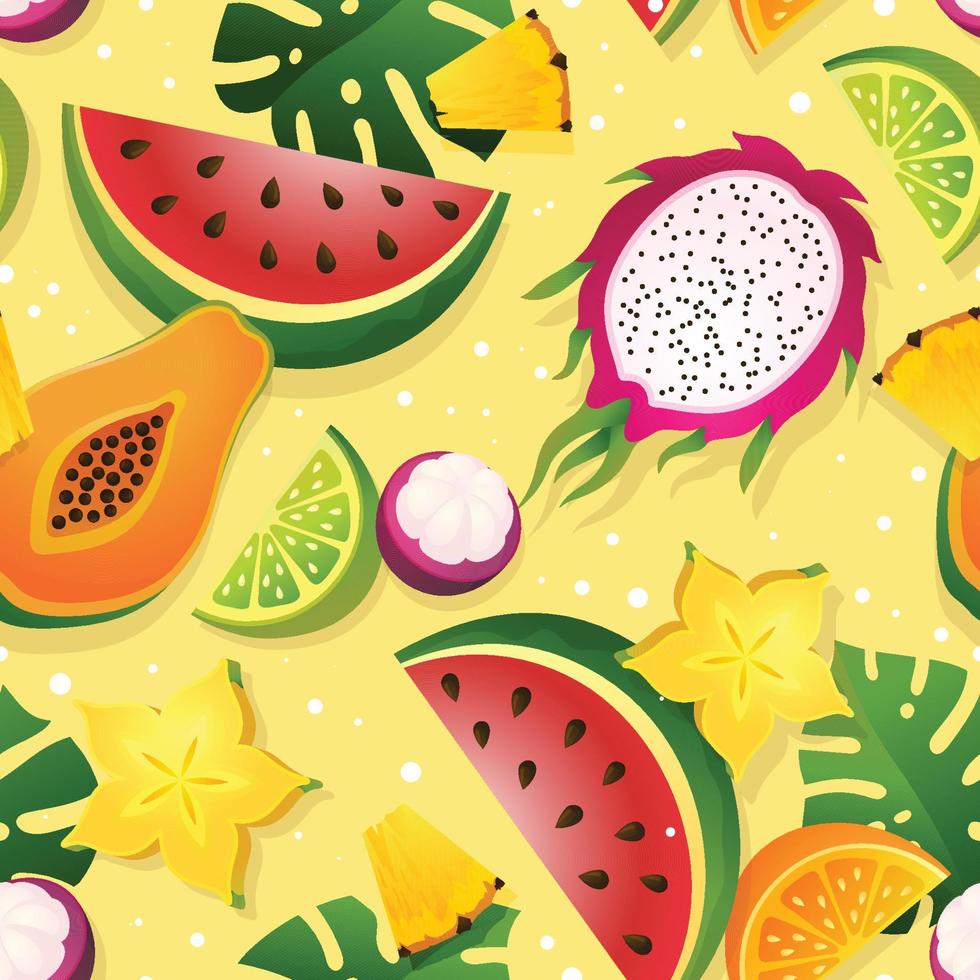 kleurrijk tropisch fruit naadloos patroon vector