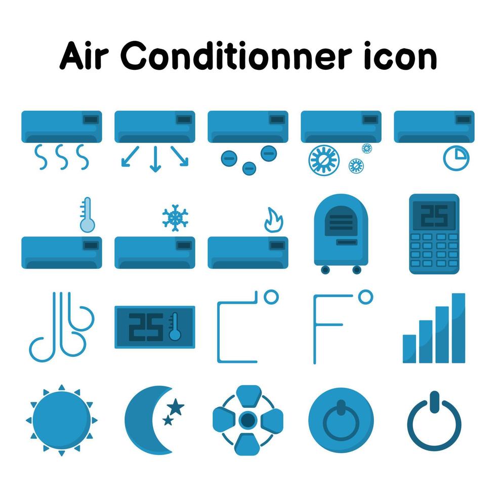 solide icoon van airconditioner, koeling of verwarming apparatuur, toestel illustratie vector geïsoleerd op een witte achtergrond.