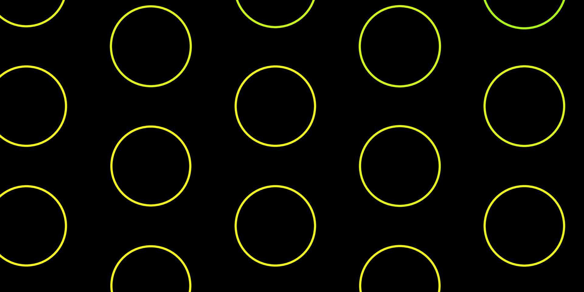 donkergroen, geel vectorpatroon met cirkels. vector