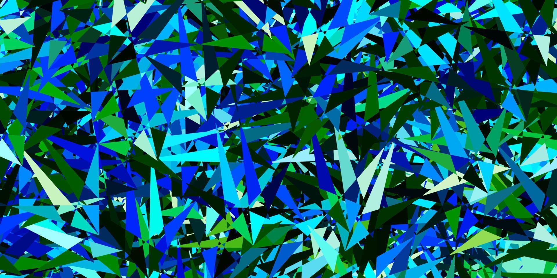 donkerblauw, groen vectorpatroon met veelhoekige stijl. vector