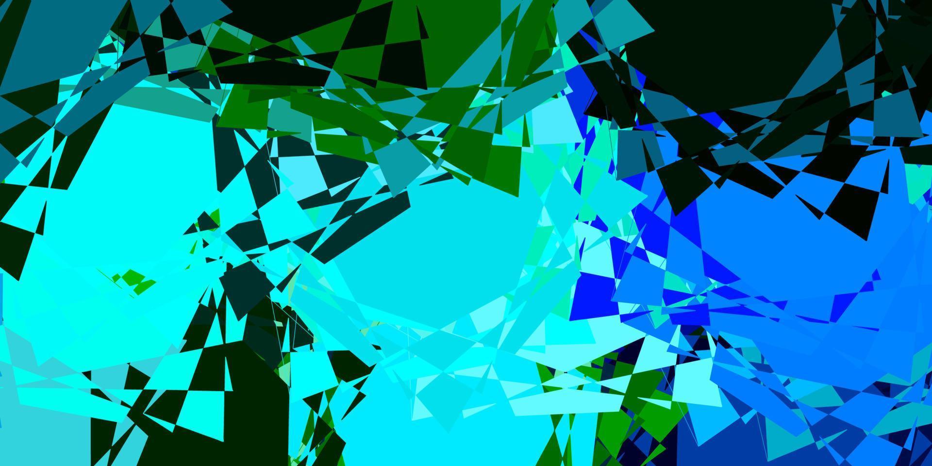 lichtblauwe, groene vectorachtergrond met driehoeken. vector