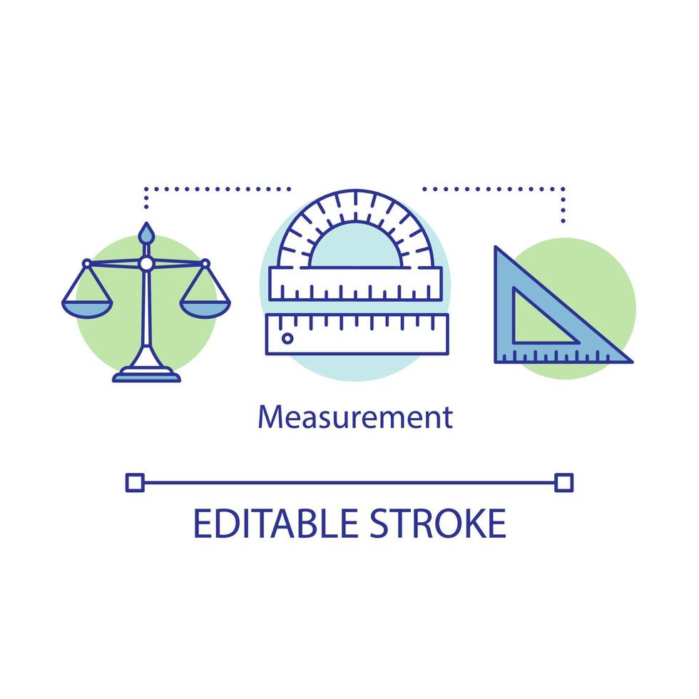 meting mogelijkheden concept icoon. klassieke schalen, driehoek liniaal, hoek maatregelen idee dunne lijn illustration.measuring apparatuur, tools. vector geïsoleerde overzichtstekening. bewerkbare streek