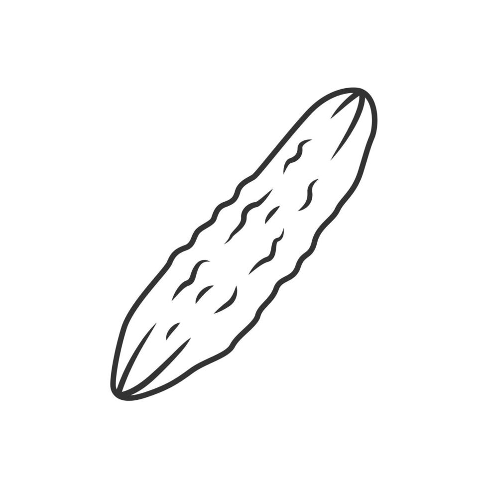 komkommer lineaire pictogram. groente. landbouw plant. salade ingrediënt. groente boerderij. dunne lijn illustratie. contour symbool. vector geïsoleerde overzichtstekening. bewerkbare streek
