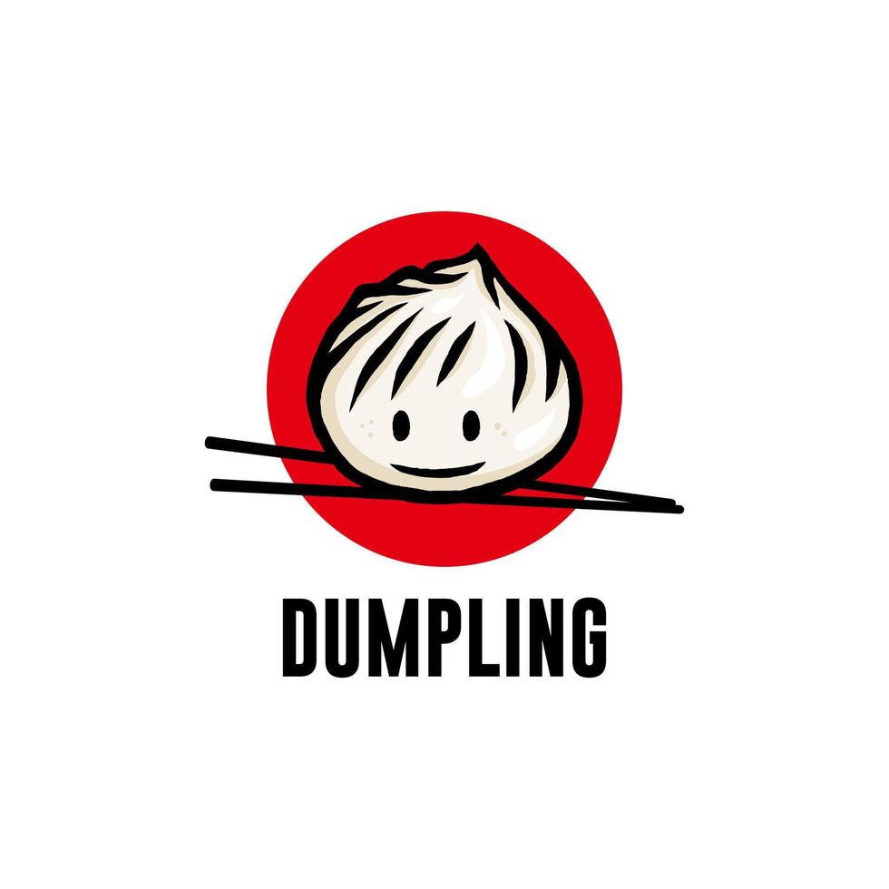 schattige cartoon dim sum doodle tekening. traditionele chinese dumplings met grappige lachende gezichten. ontwerpelement voor logo, poster, kaart, banner, embleem, t-shirt. vector illustratie