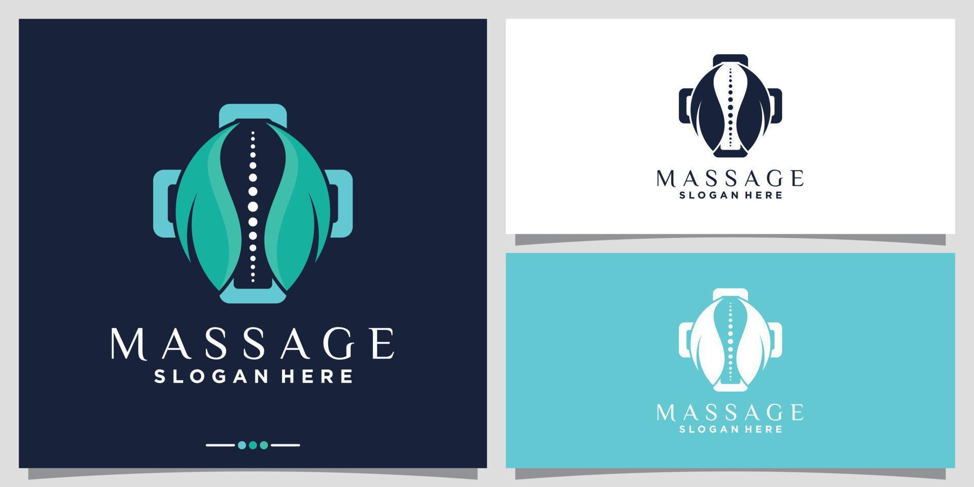 massage logo ontwerpsjabloon met creatief concept premium vector