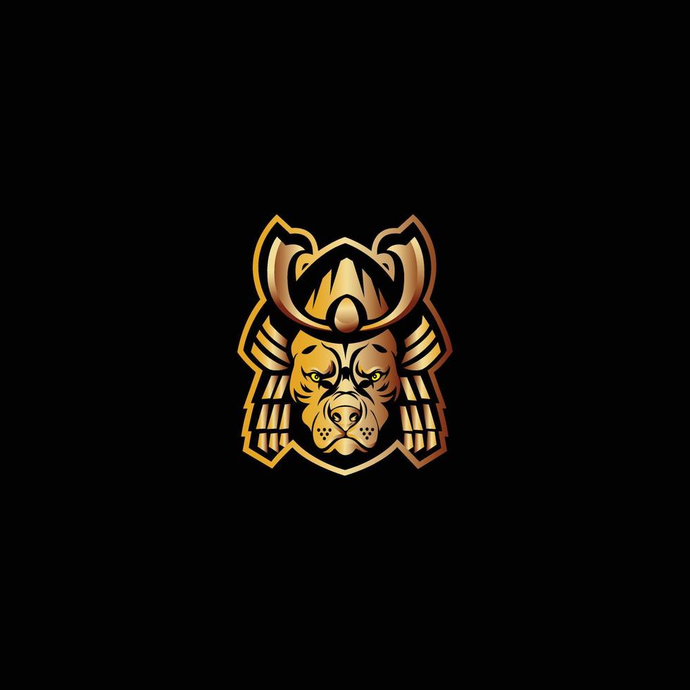 bulldog samurai mascotte logo.eps vector