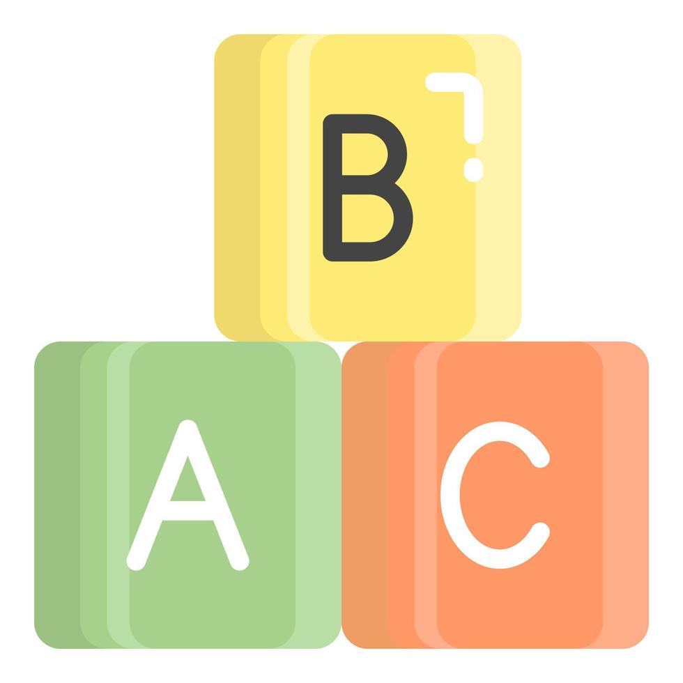 alfabetten vector platte pictogram, school en onderwijs icon