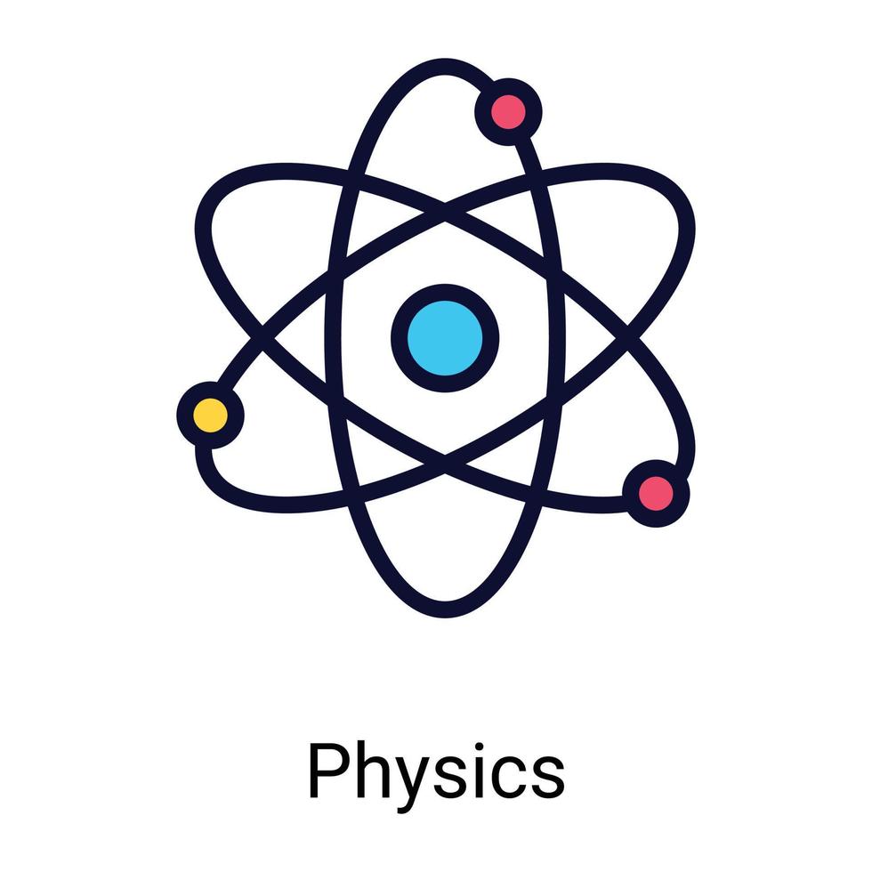 natuurkunde kleur lijn pictogram geïsoleerd op een witte achtergrond vector