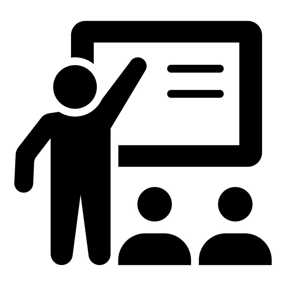 lezing vector glyph pictogram, school en onderwijs pictogram