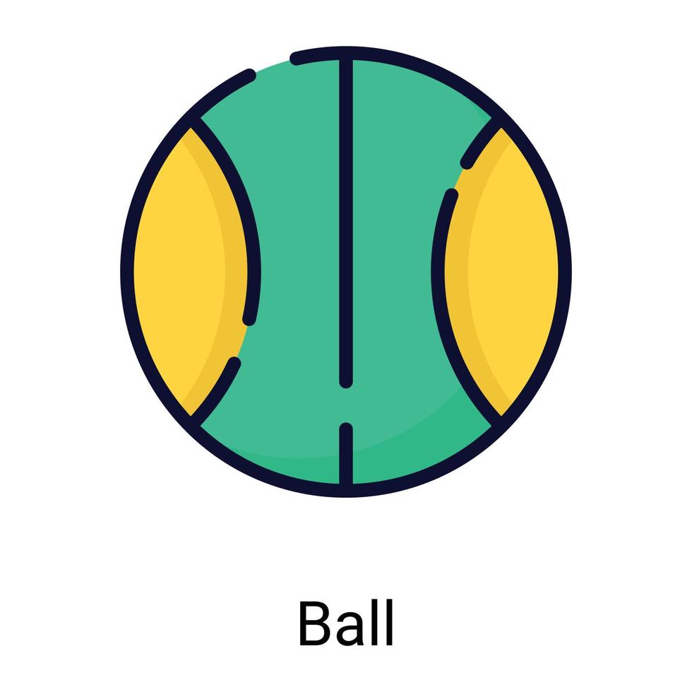 Tennisbal kleur lijn pictogram geïsoleerd op een witte achtergrond vector