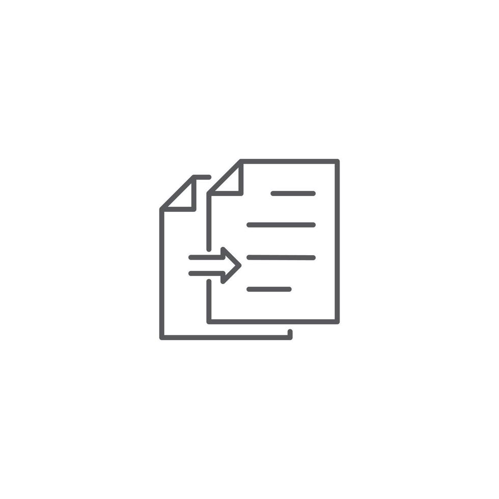 document kopiëren, dupliceren. vector pictogram overzicht sjabloon