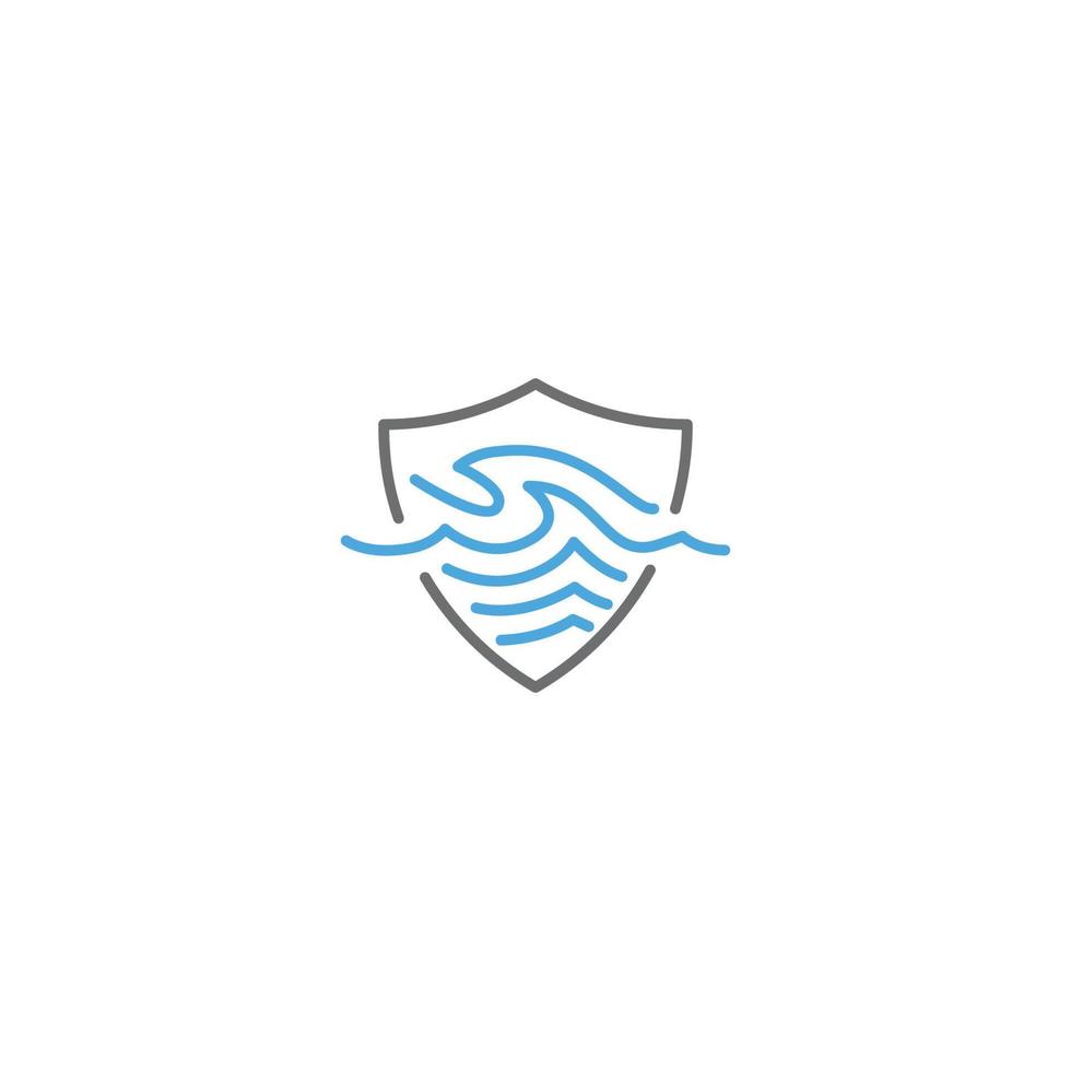 overstromingsbescherming, golfschild. vector logo pictogrammalplaatje