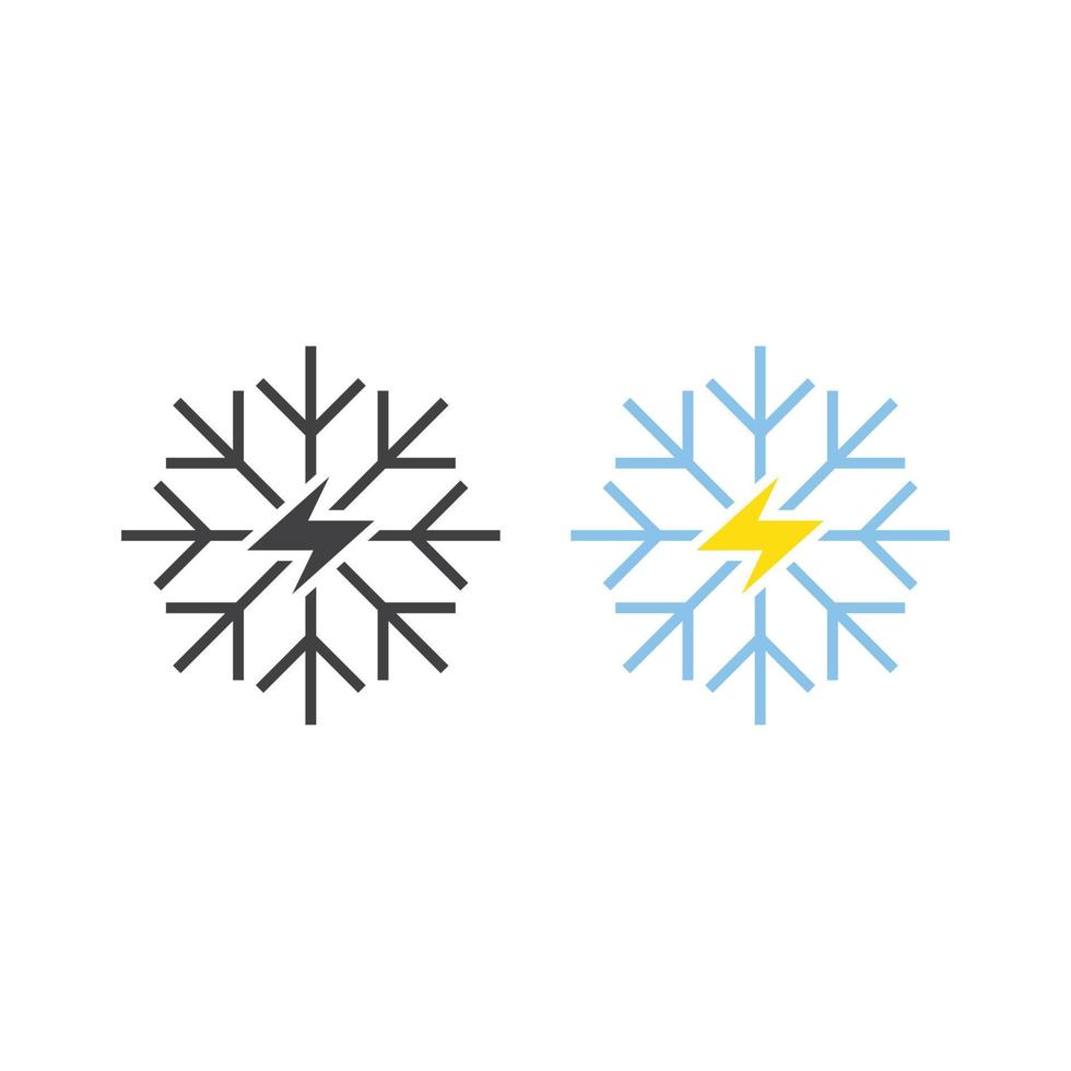 sneeuwvlokenergie, koude energie. vector logo pictogrammalplaatje