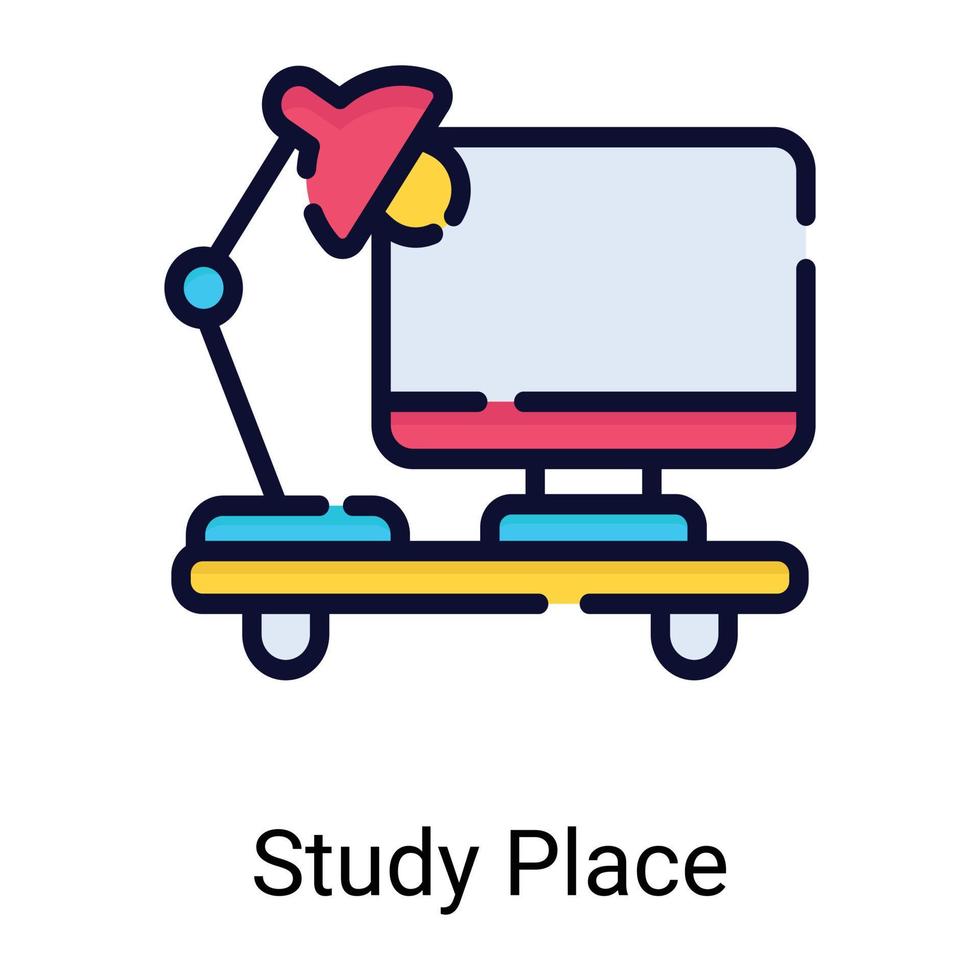 studie plaats kleur lijn pictogram geïsoleerd op een witte achtergrond vector