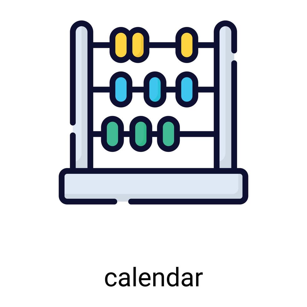 telraam, rekenmachine kleur lijn pictogram geïsoleerd op een witte achtergrond vector