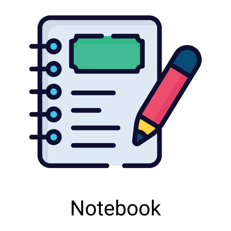notebook kleur lijn pictogram geïsoleerd op een witte achtergrond vector