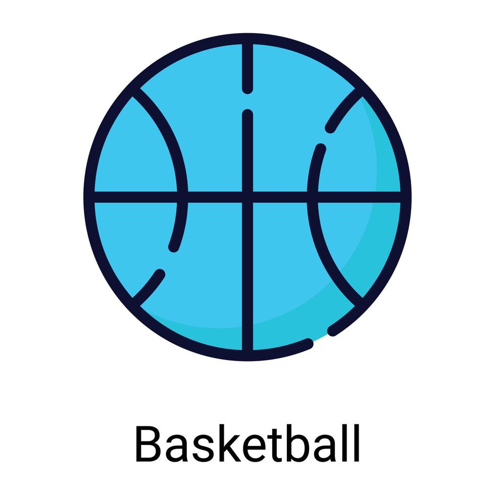 basketbal kleur lijn pictogram geïsoleerd op een witte achtergrond vector