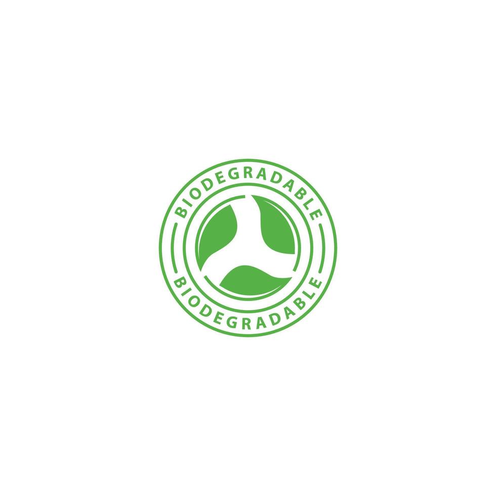 biologisch afbreekbaar, productlabel. vector logo pictogrammalplaatje