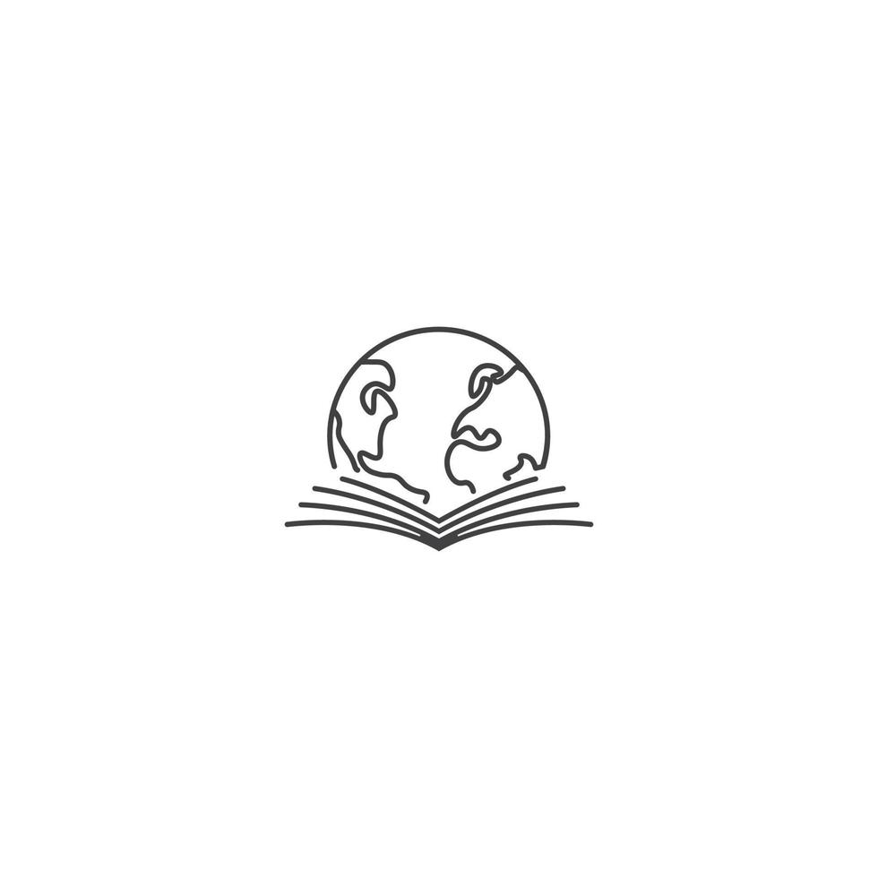 onderwijs, wereldboek, wereldwijd leren. vector pictogram logo sjabloon